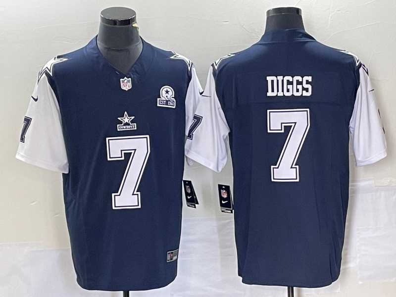 Mens Dallas Cowboys #7 Trevon Diggs Navy Blue FUSE Vapor Thanksgiving 1960 Patch Limited Stitched Jersey->dallas cowboys->NFL Jersey